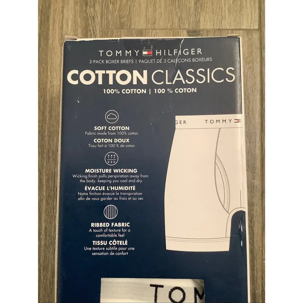 Tommy Hilfiger Sz Medium Gray 3 Pack Cotton Classic Boxer Briefs R6-13
